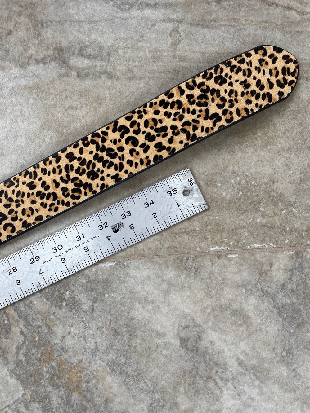 Ralph Lauren Leopard Calf hair Print Wide Belt with Gold Buckle - Picture 5 of 9